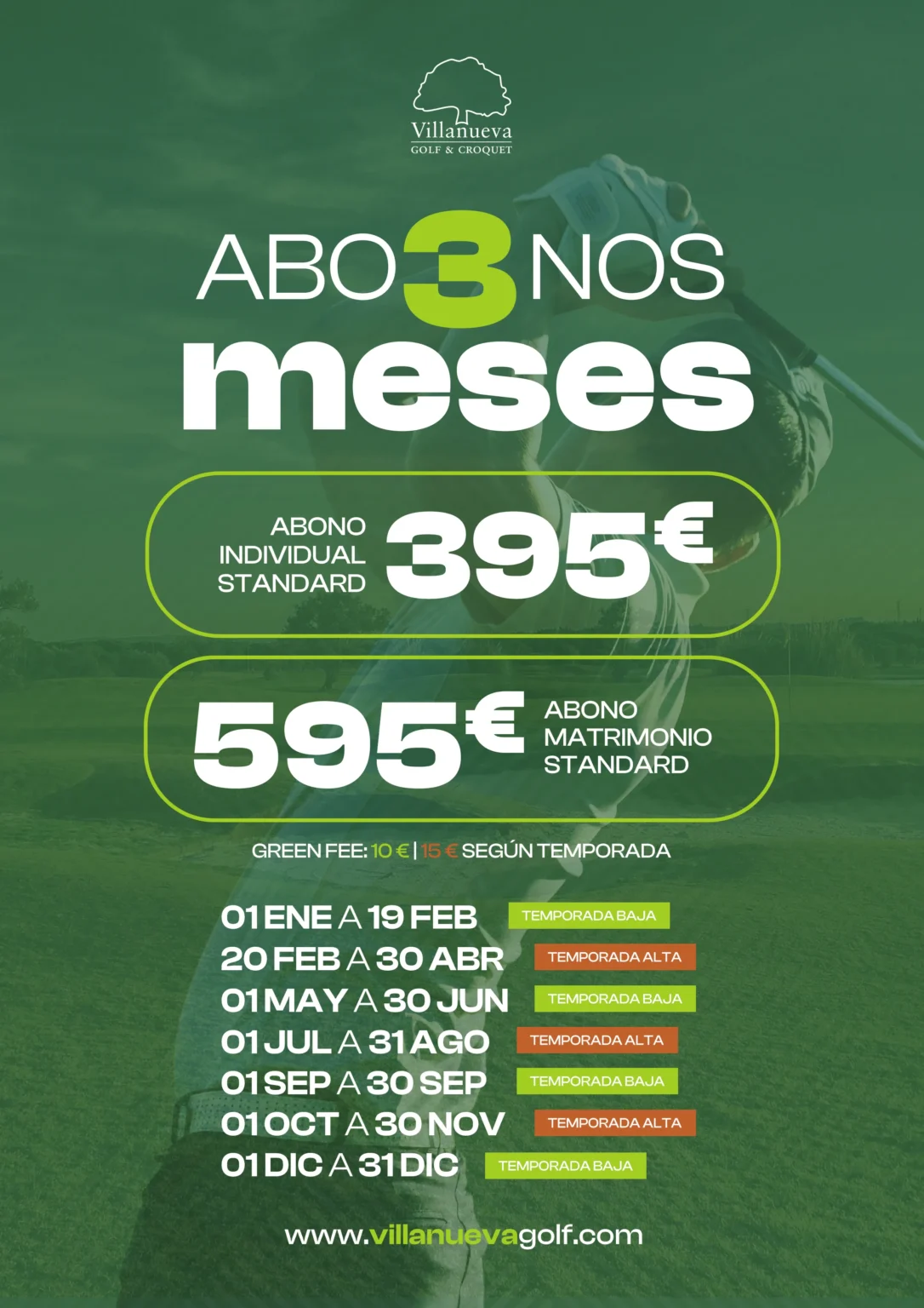 3 meses villanueva golf y croquet abono