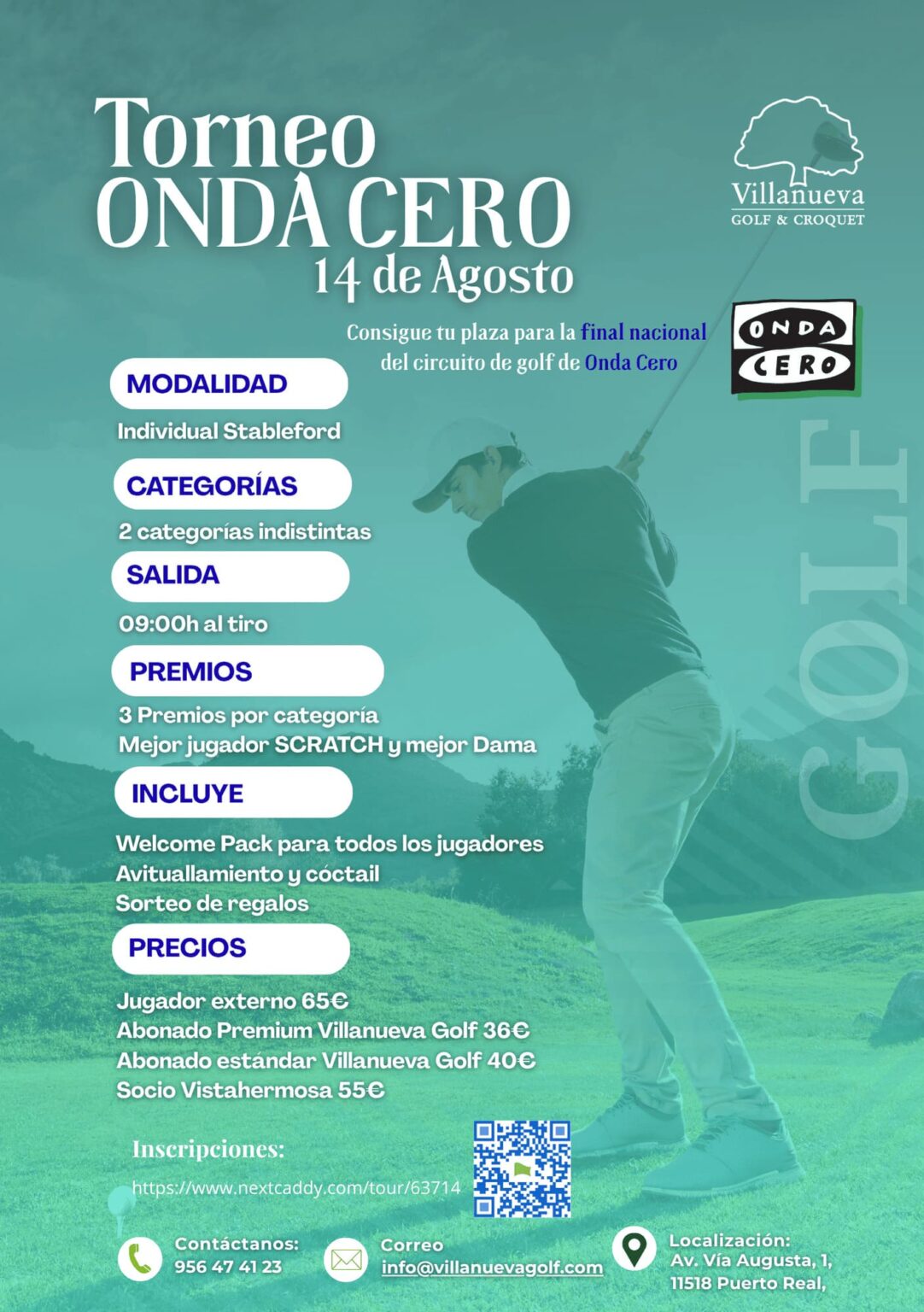 VILLANUEVA TORNEO ONDA CERO A5 1 Villanueva Golf, Campo de Golf y Croquet. Club social en Cádiz